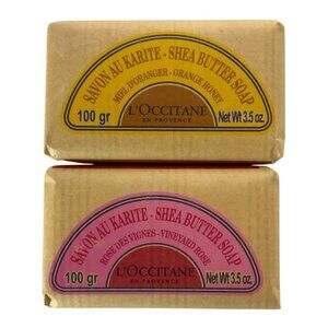 L'Occitane Shea Butter Soap Duo 3.5 Oz Vineyard Rose & Honey Orange Blossom